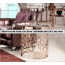 Bàn decor mặt kính chân mạ vàng B15