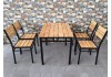 Image of Bộ bàn ghế cafe gỗ sắt BQ1034