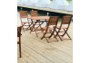 Image of Bộ bàn ghế gỗ xếp cafe nhà hàng quán ăn sân vườn khu dã ngoại BT14