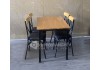 Image of Bộ bàn ghế quán ăn nhà hàng căn tin mặt gỗ chân sắt 203